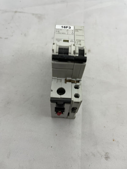 Siemens 5ST3010 Auxiliary Circuit Switch + MCB C6 230/400V, 6A, Used Tested