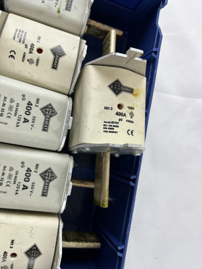 Damat NH2 NH3 400A 500V GG Fuses Lot Of 6 Used Spare Units Bundle
