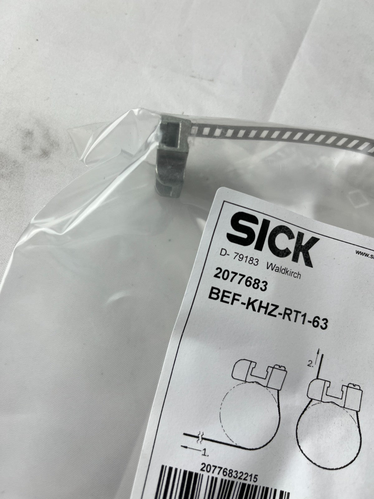 SICK BEF‑KHZ‑RT1‑63 Mounting Bracket 32–63 mm Stainless Steel 2077683 New Sealed