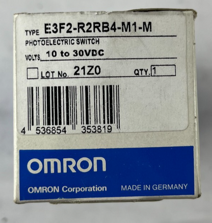 Omron E3F2-R2RB4-M1-M Photoelectric Sensor Retroreflective PNP M18 10-30VDC NIB