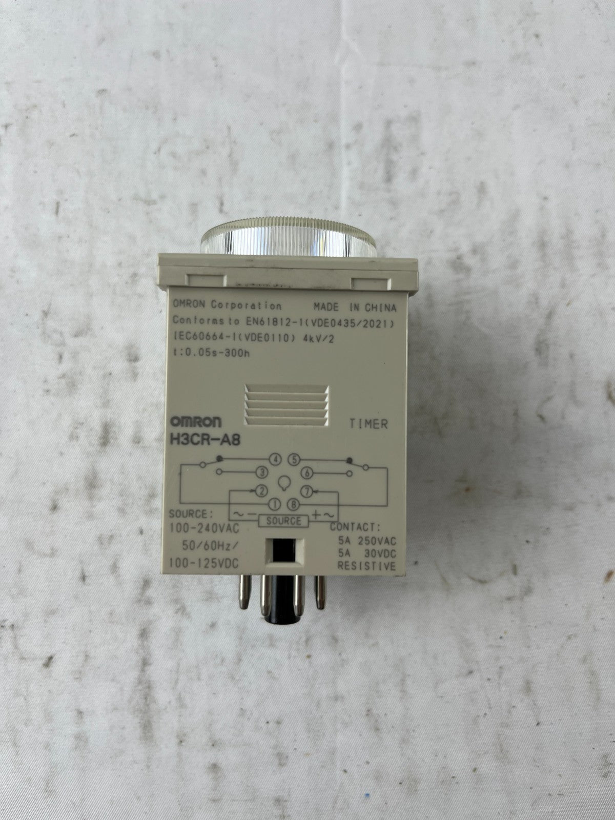 Omron H3CR-A8 Analog Timer Relay 100-240VAC 5A Plug-In Used Spare Unit