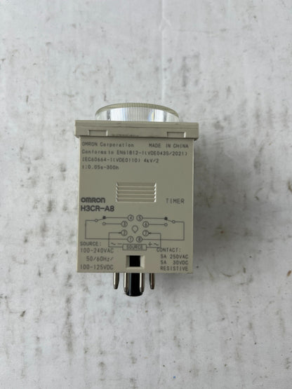 Omron H3CR-A8 Analog Timer Relay 100-240VAC 5A Plug-In Used Spare Unit