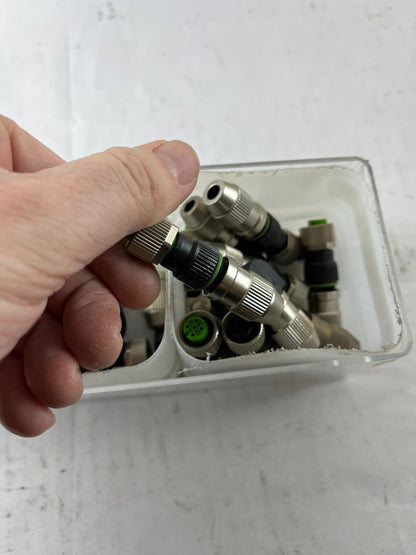 M12 Field Wireable Connectors 4 & 5 Pin Angled Bundle Used Spare Parts