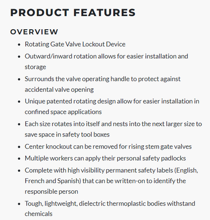 Master Lock Rotating Gate Valve Lockout 5in-6-1/2in (12.7cm-16.5cm) Model 482