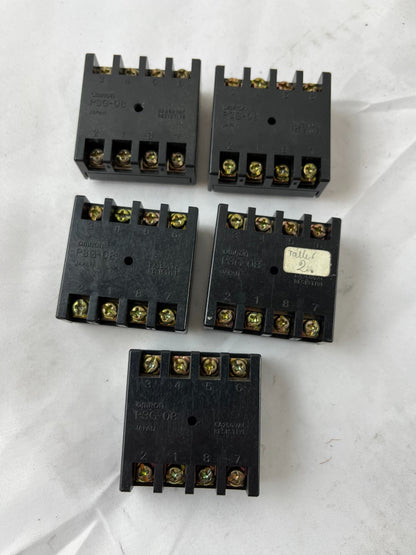 Omron P3G-08 Relay Socket 8-Pin Panel Mount Screw Terminal Lot 5pcs Spare Units