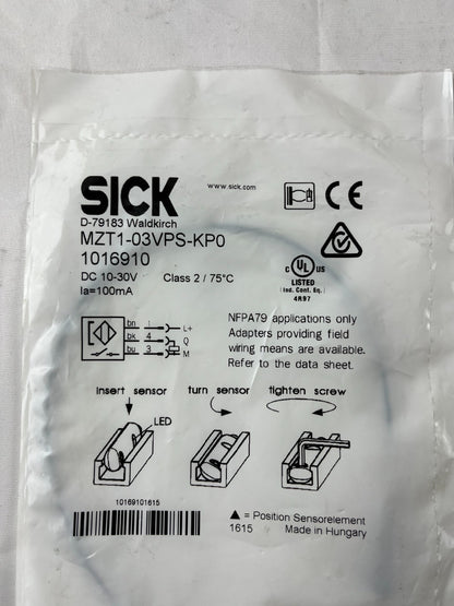 SICK MZT1-03VPS-KP0 Cylinder Sensor NEW Magnetic T-Slot PNP 10-30VDC M8 Sealed