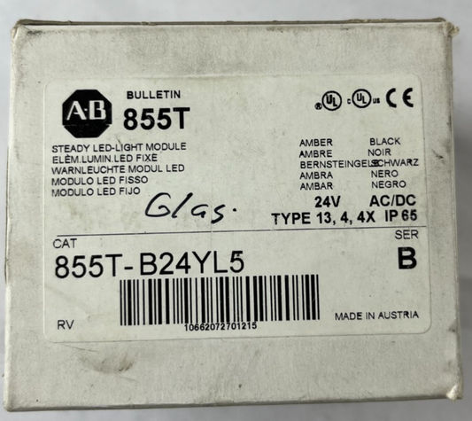 Allen Bradley 855T-B24YL5 Amber Steady LED Stack Light Module 24 V AC/DC 70 mm