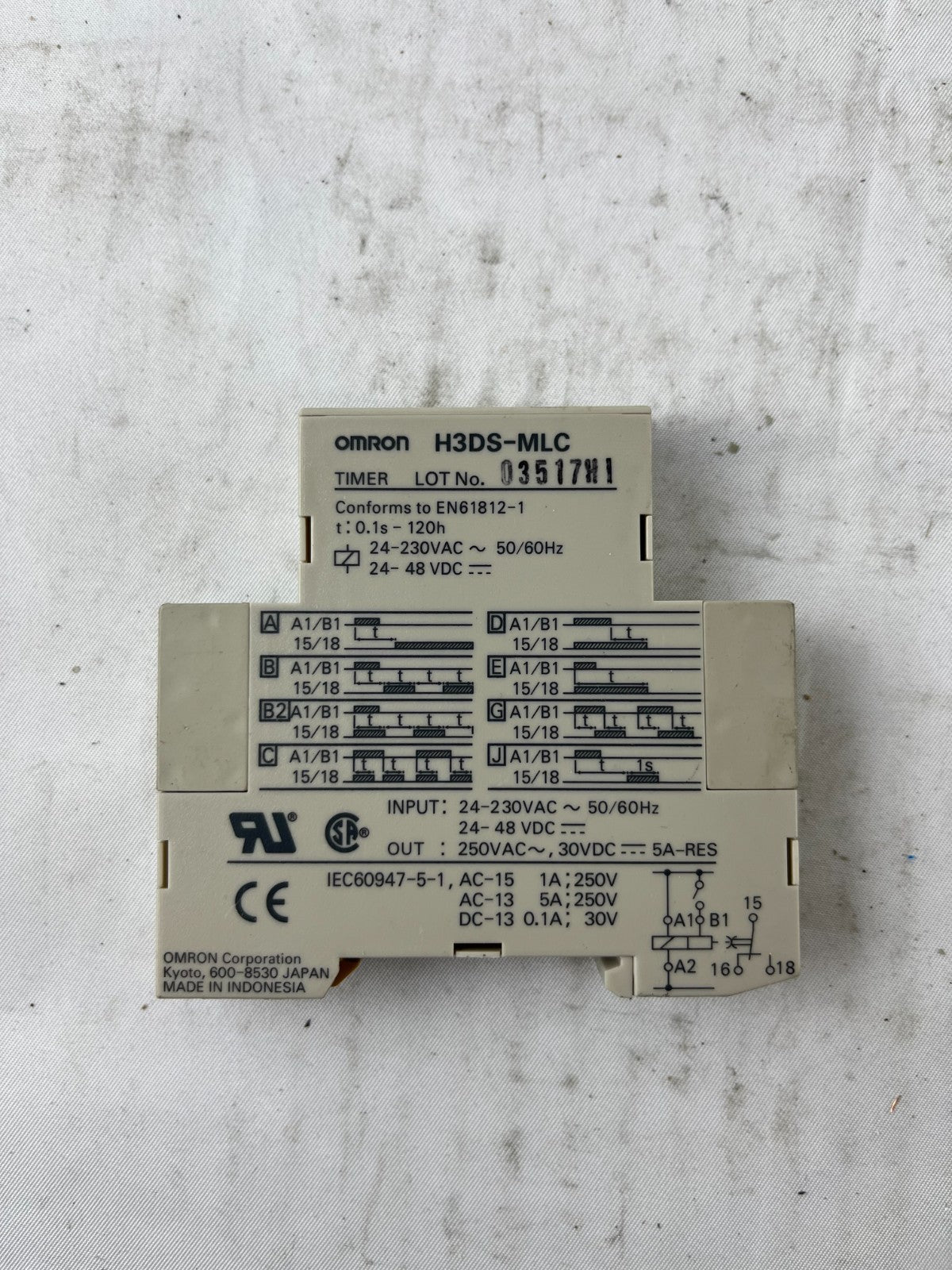 Omron H3DS-MLC Multifunction Timer Relay 24-230VAC 24-48VDC Used Spare Unit