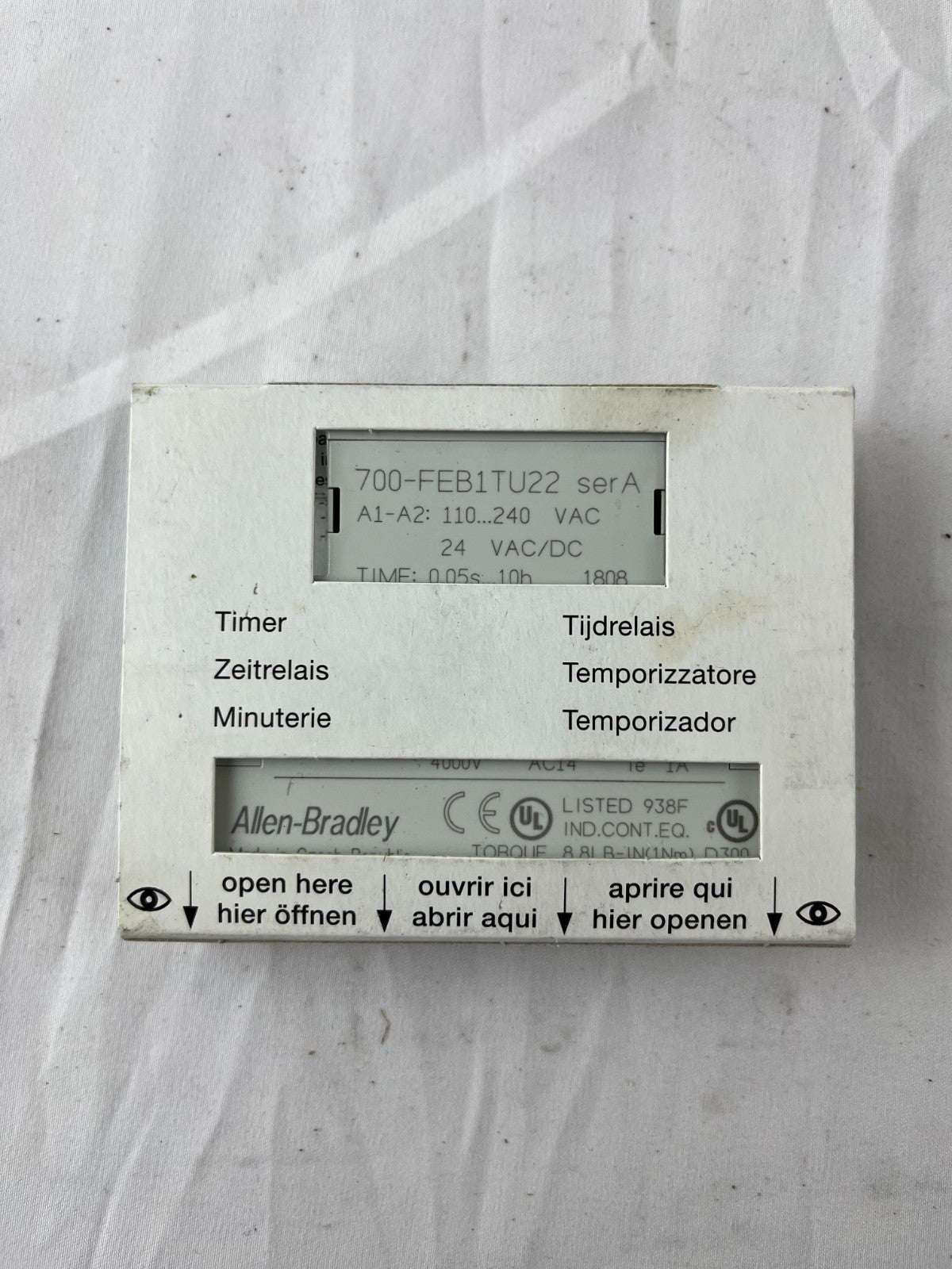Allen-Bradley 700-FEB1TU22 Timer NEW OFF-DELAY 0.05s-10h 110-240VAC Czech Made