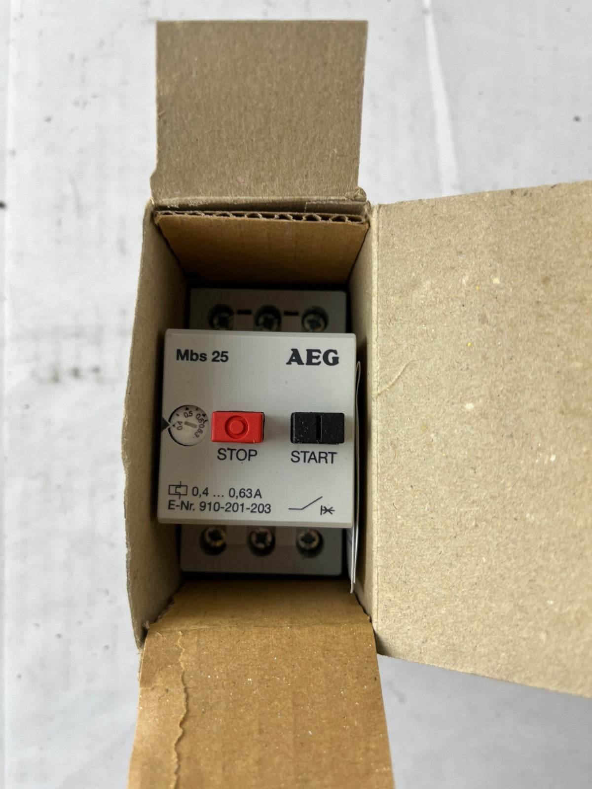 AEG Mbs25 Manual Motor Starter 0.4–0.63A 3‑Pole Motor Protection Switch New