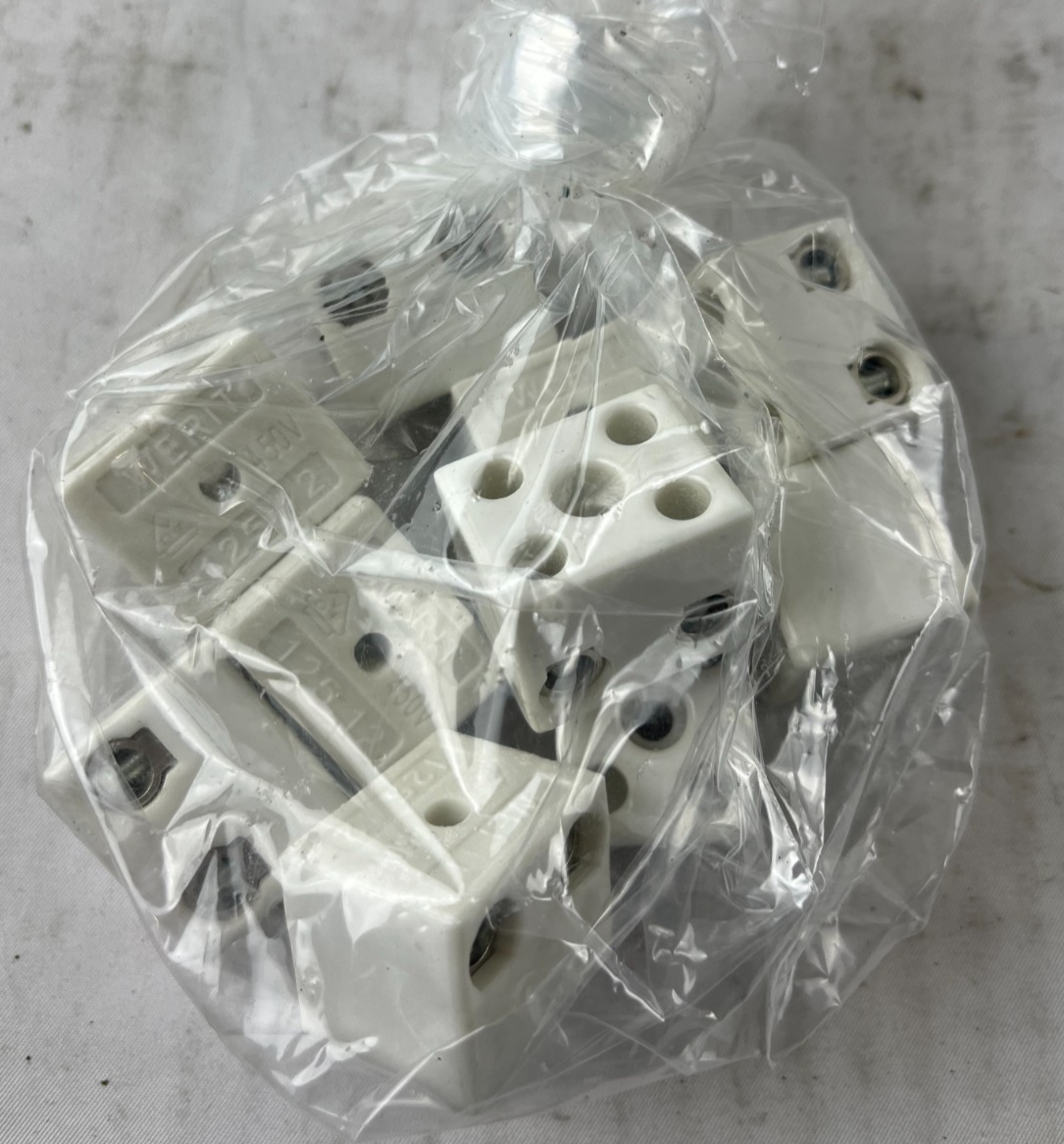 Werit 125-12 Ceramic Terminal Blocks 450V Heat Resistant Connector Lot Used