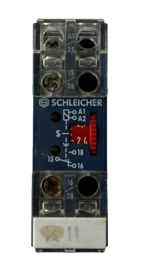 Schleicher KZT11 Timer Relay 230VAC 0.15-3s Time Delay DIN Rail Used Spare Unit