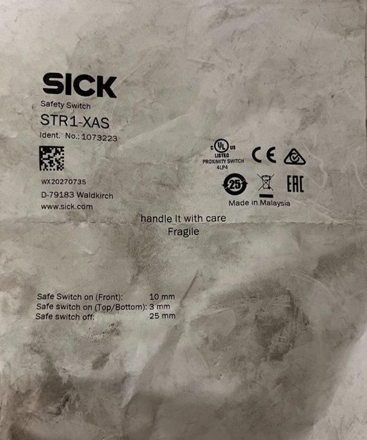 SICK STR1-XAS RFID Safety Switch Actuator 1073223 New in Pack Genuine 1 Pcs