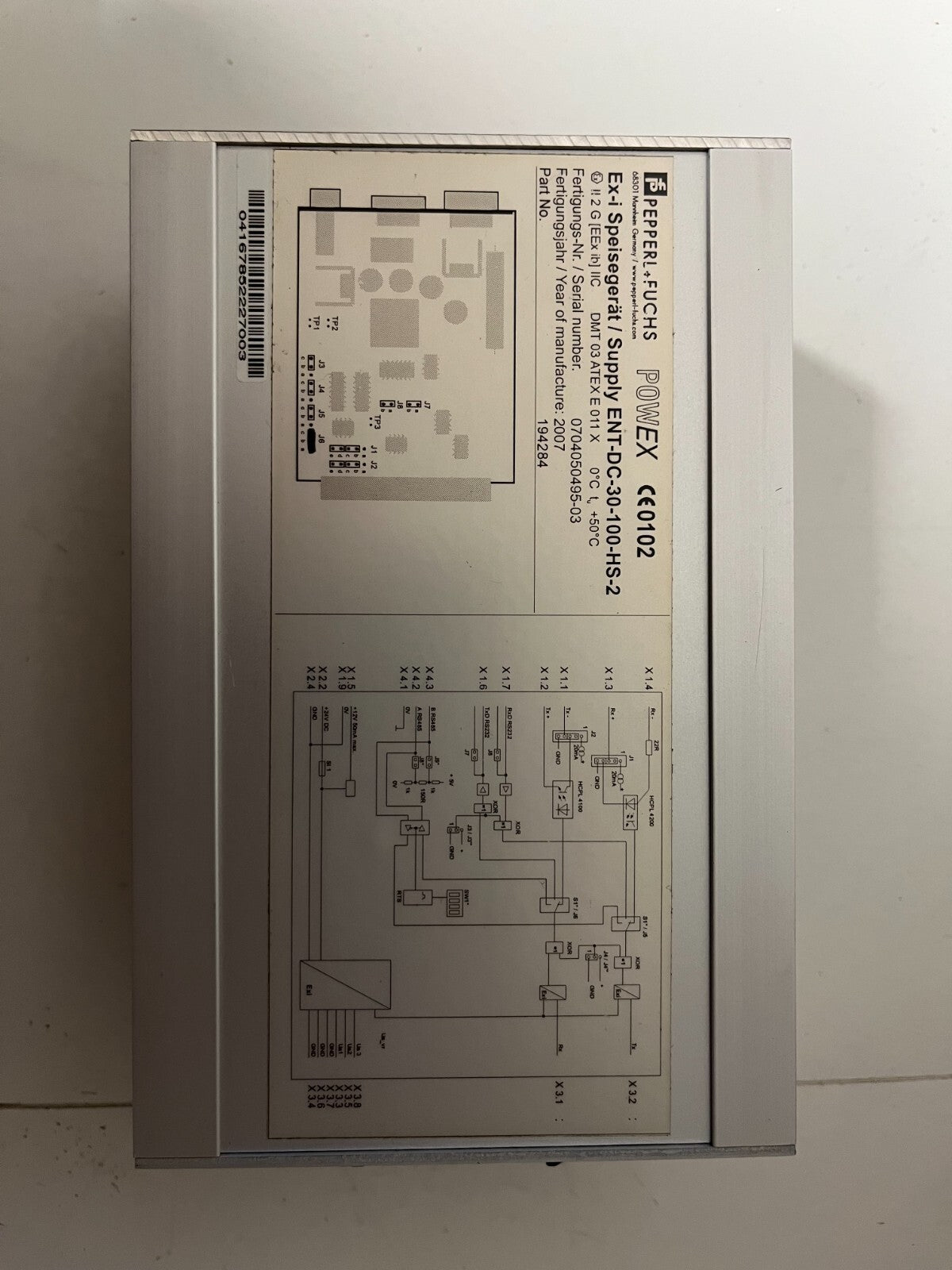 Sartorius PR 5101/60a Industrial Controller - ENT-DC-30 Ex-Proof Power Supply