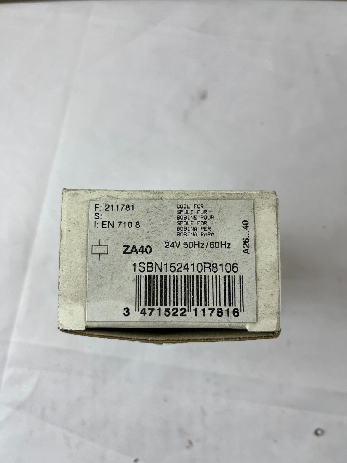 ABB ZA40-81 1SBN152410R8106 Contactor Coil 24 V AC 50/60 Hz R81 for A26 A40 NOS