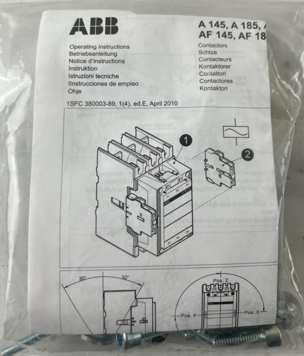 ABB Mounting Kit for A145 A185 AF145 AF185 Contactors New Spare Unit