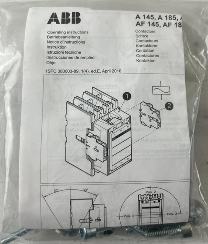 ABB Mounting Kit for A145 A185 AF145 AF185 Contactors New Spare Unit
