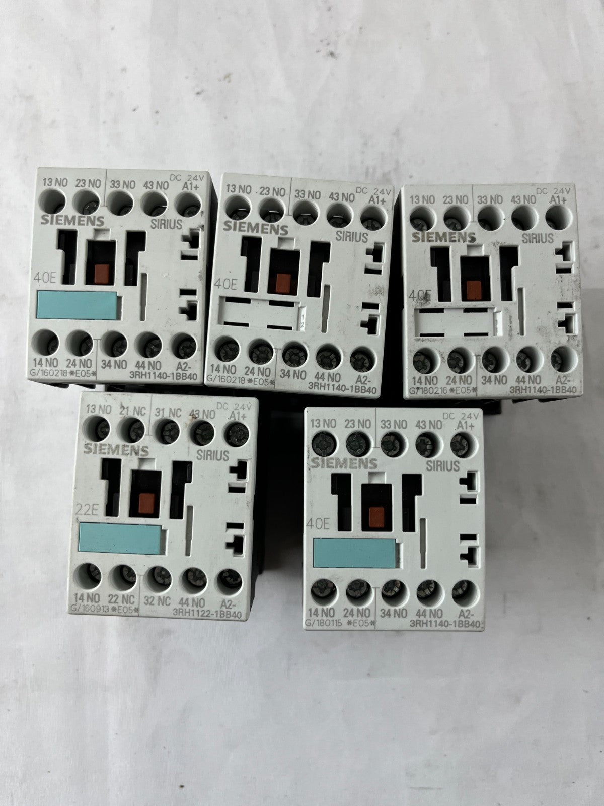 Siemens 3RH1140-1BB40 Contactor Relay 24V DC 4NO Sirius Lot 5pcs Used Spares