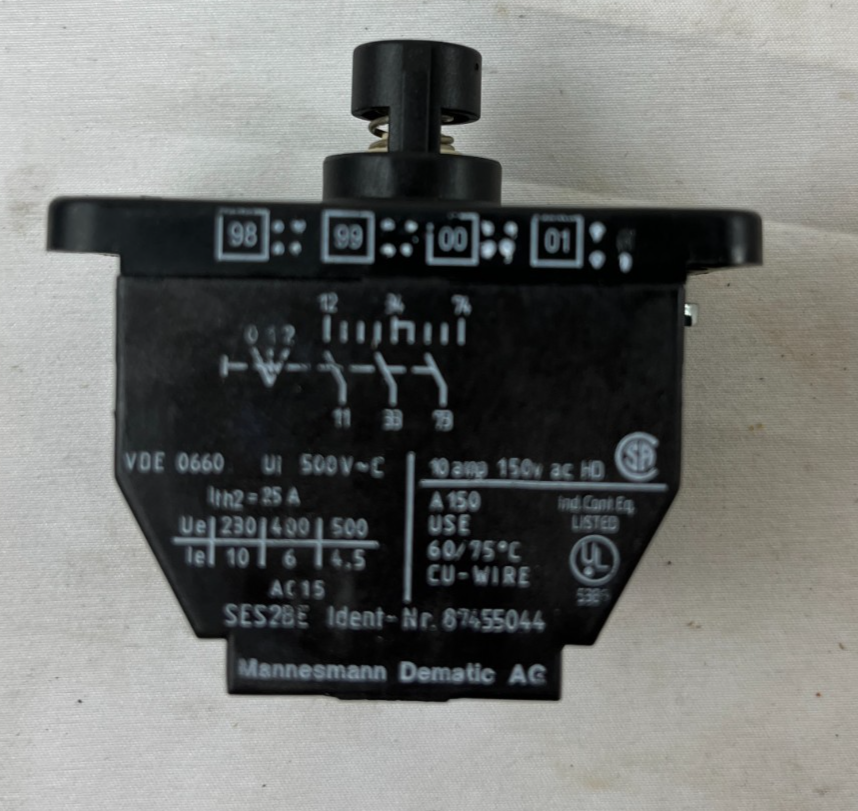 Demag SES2BE 87455044 Cam Limit Switch Contact Block 500V 10A Used Spare Unit