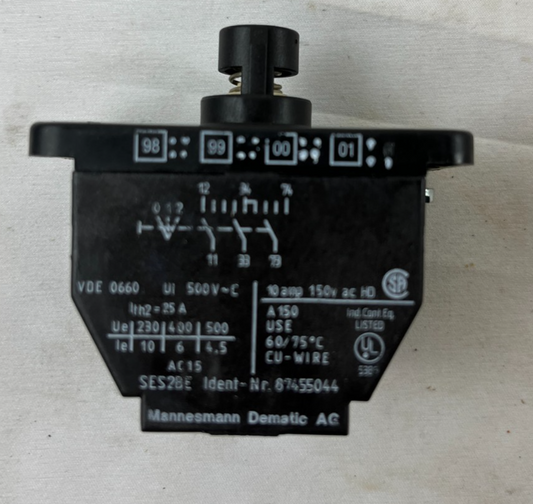 Demag SES2BE 87455044 Cam Limit Switch Contact Block 500V 10A Used Spare Unit