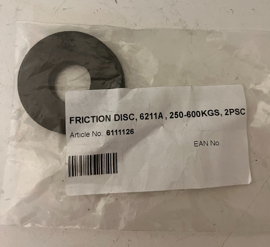 FRICTION DISC 6211A, 250-600KGS, 2PCS - Article No. 6111126 - Brand New