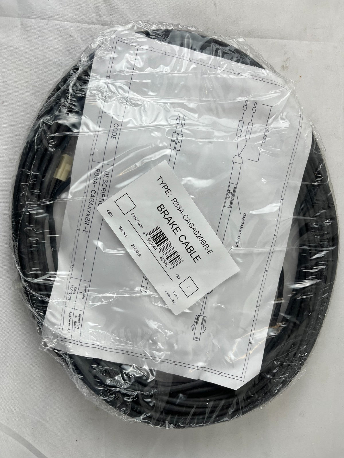 Omron R88A-CAGA020BR-E SmartStep 2 / G-Series Servo Motor Brake Cable 20m NEW