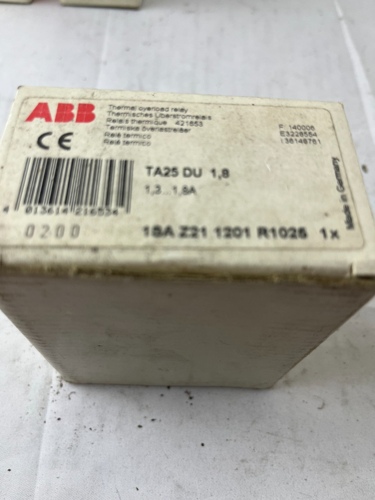 ABB TA25DU-1.8 Thermal Overload Relay 1.3–1.8A New in Box Spare Part
