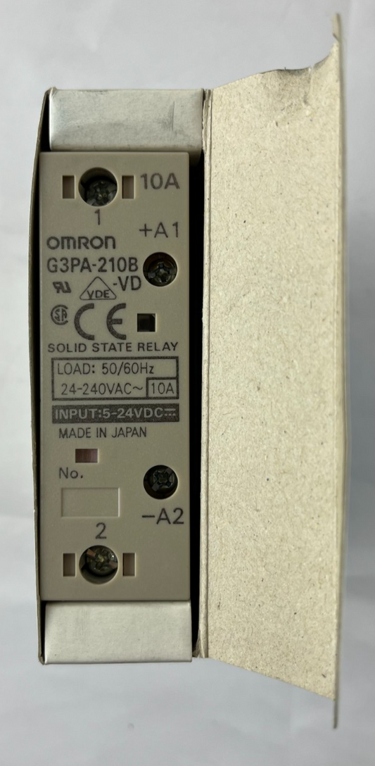 Omron G3PA‑210B‑VD Solid State Relay 10A 24–240Vac Output 5–24VDC Input New