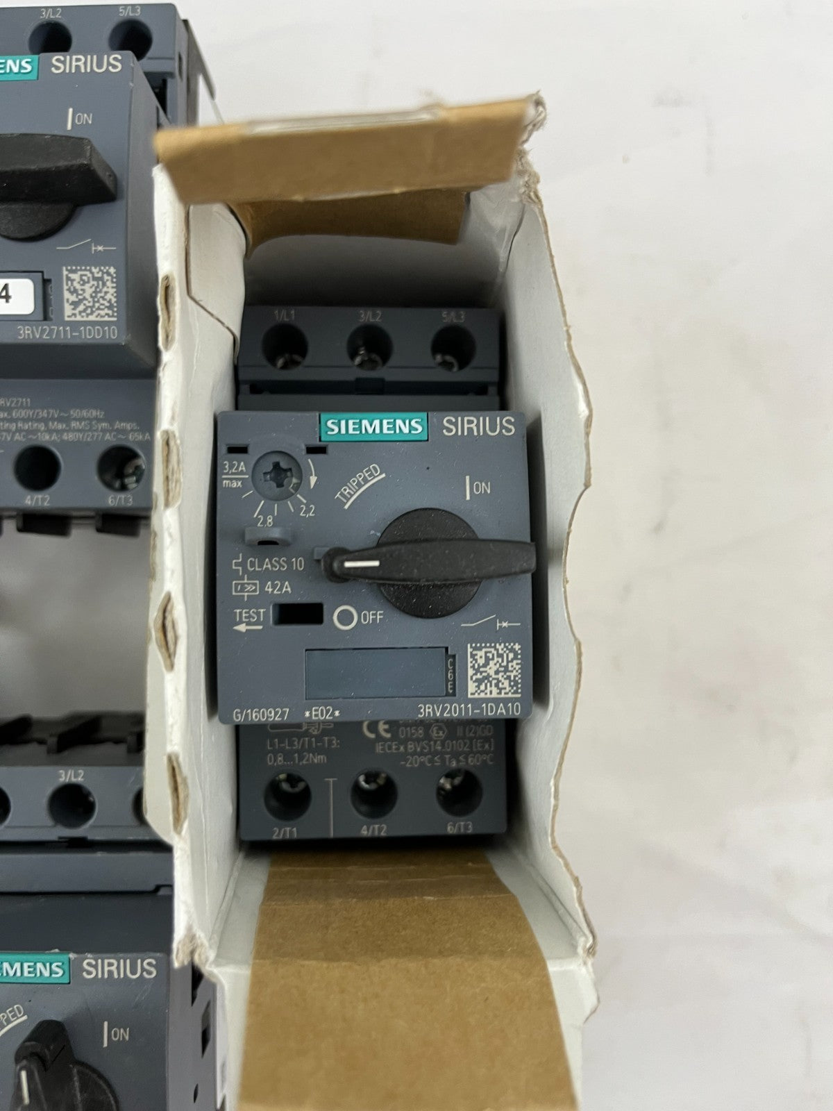 Bundle of 7 Siemens Sirius Motor Protection Circuit Breakers, Mix Various Types