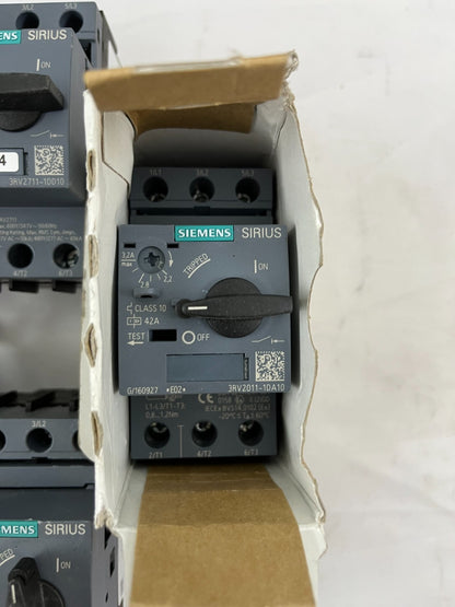 Bundle of 7 Siemens Sirius Motor Protection Circuit Breakers, Mix Various Types