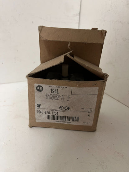 Allen-Bradley 194L-E20-1754 Load Switch, 20A 600V, NEW in Box, Series A 1 Pcs