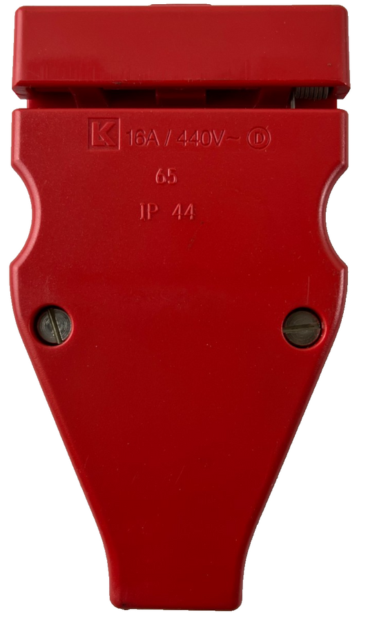 Lauritz Knudsen LK 16A 440V IP44 Industrial Plug Connector Red Used Spare