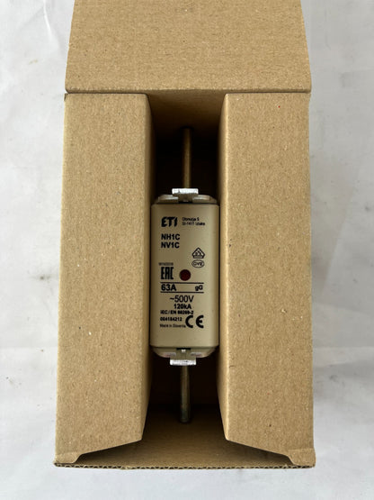 3x Bals E‑BAMAT NH1 Fuse Inserts 63A 500V gG ETI NH1C NV1C 120kA NOS Slovenia