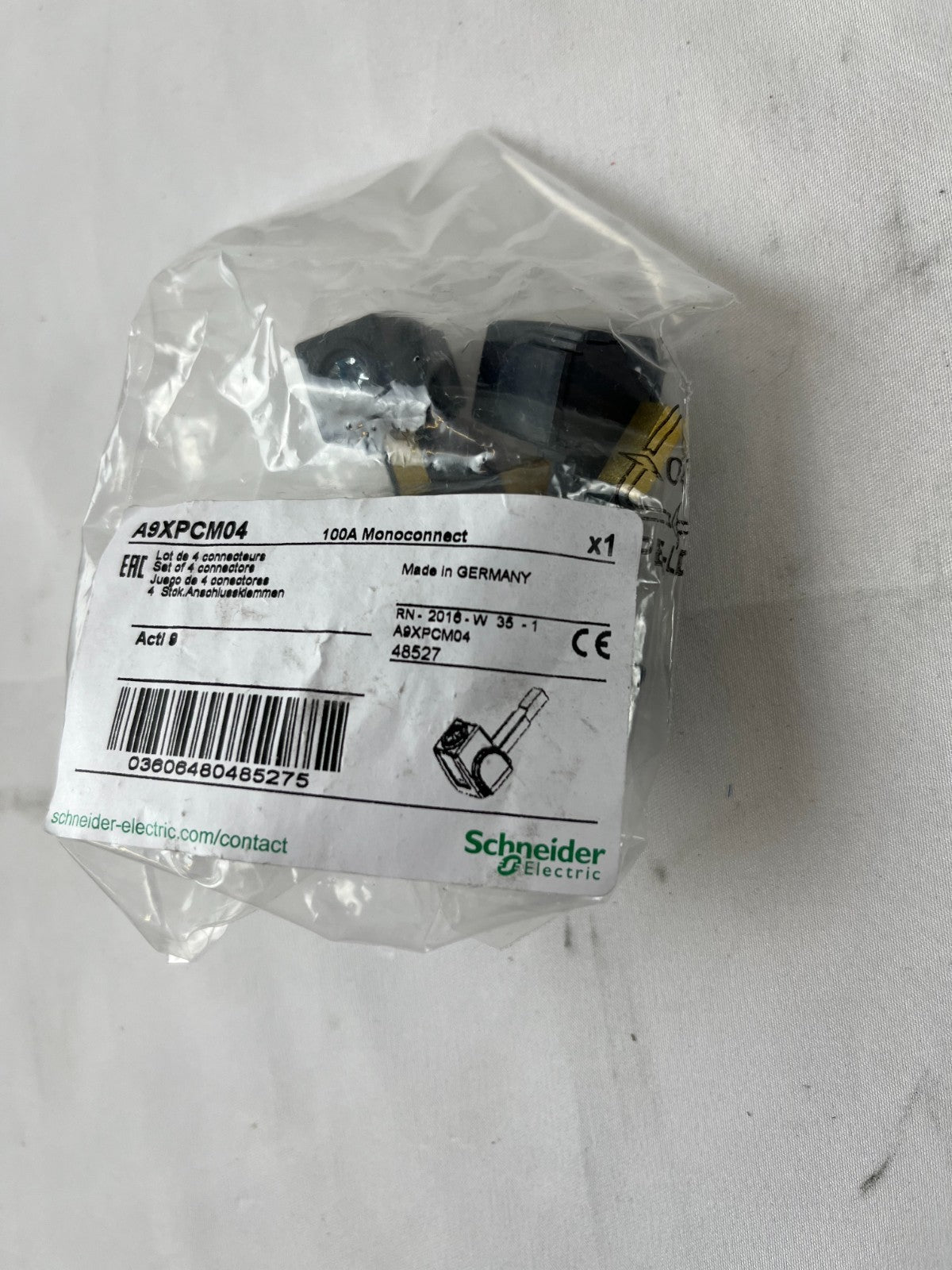 Schneider Electric A9XPCM04 100A Monoconnect Connector Set New Spare Units