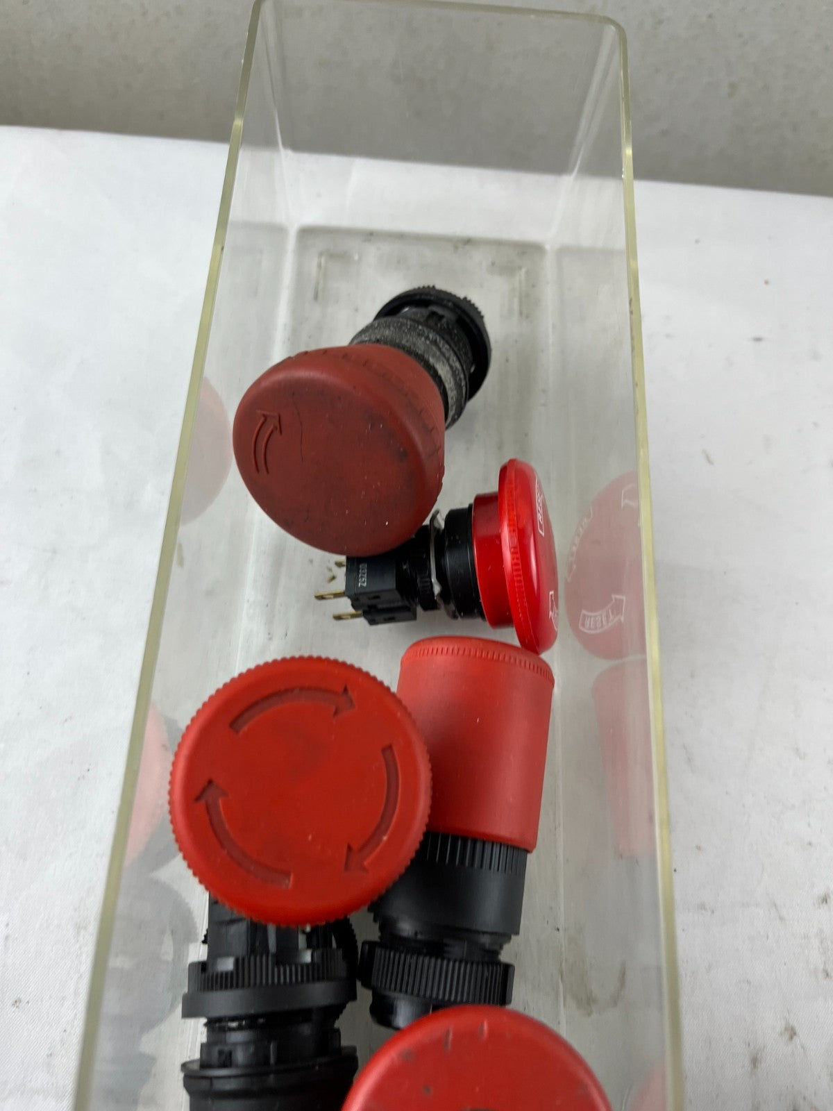Industrial Emergency Stop Push Button Switches 22 Mm Red Mushroom Lot, Used