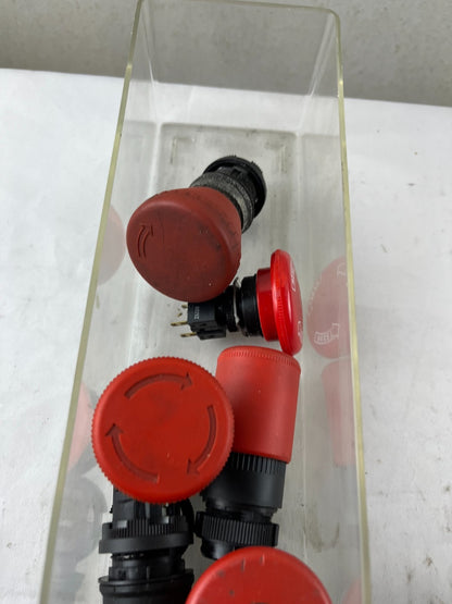 Industrial Emergency Stop Push Button Switches 22 Mm Red Mushroom Lot, Used