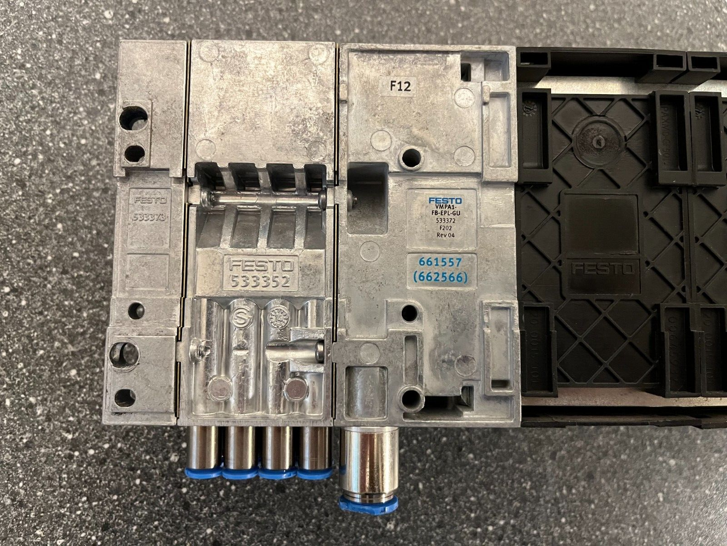 Festo Pneumatic Valve Manifold Assembly with Valves and Solenoids - Tested