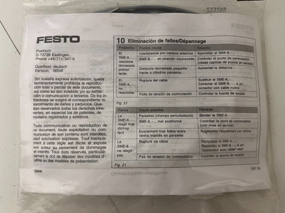 Festo SME-8 Proximity Sensor 10M Cable – New Sealed in Original Packaging