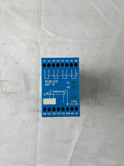 Duelco NST-8 Emergency Stop Safety Relay 230VAC USED Tested DK Danish