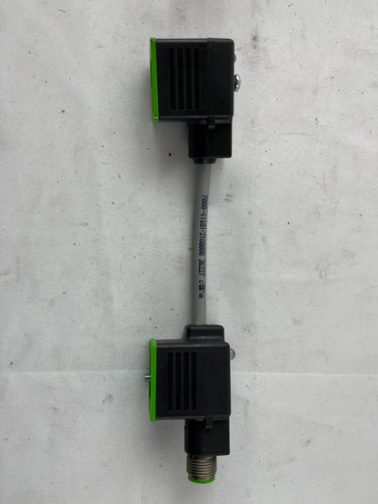 Murr M12 to MSUD Double Valve Connector 24V AC/DC LED Form A 18mm Cable NEW