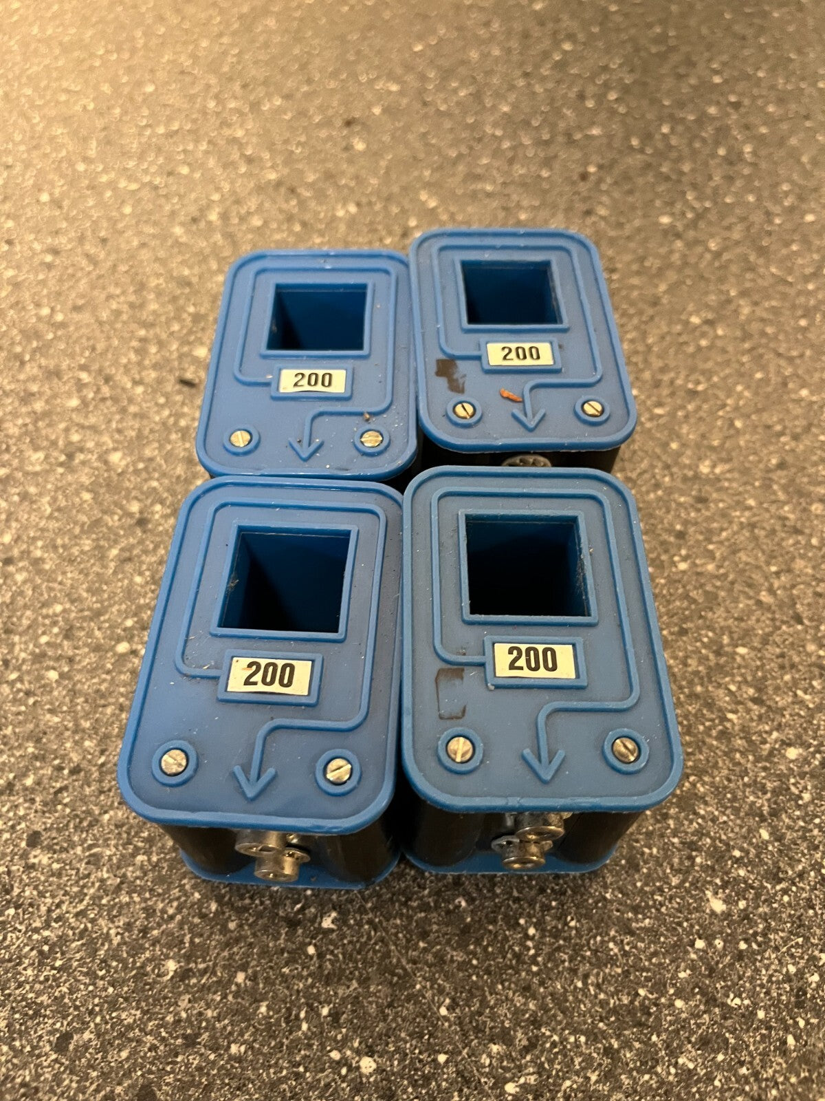 Lot of 4 Vintage 200 Current Transformers Blue Industrial Components