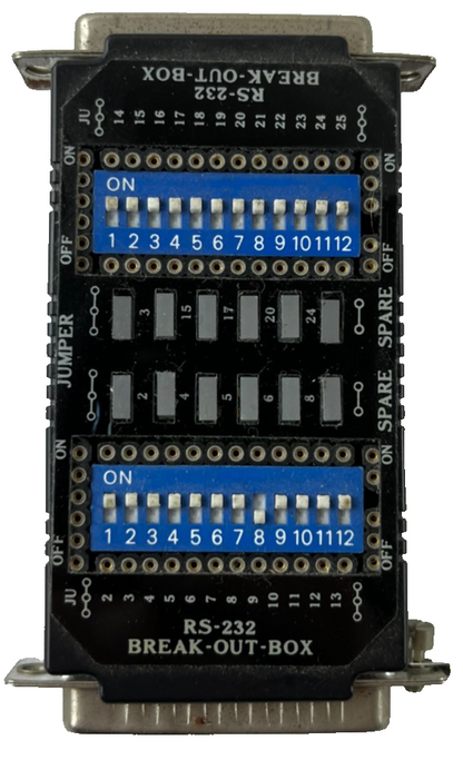 RS232 Break-Out Box DB25 Serial Analyzer DIP Switch Used Spare Unit