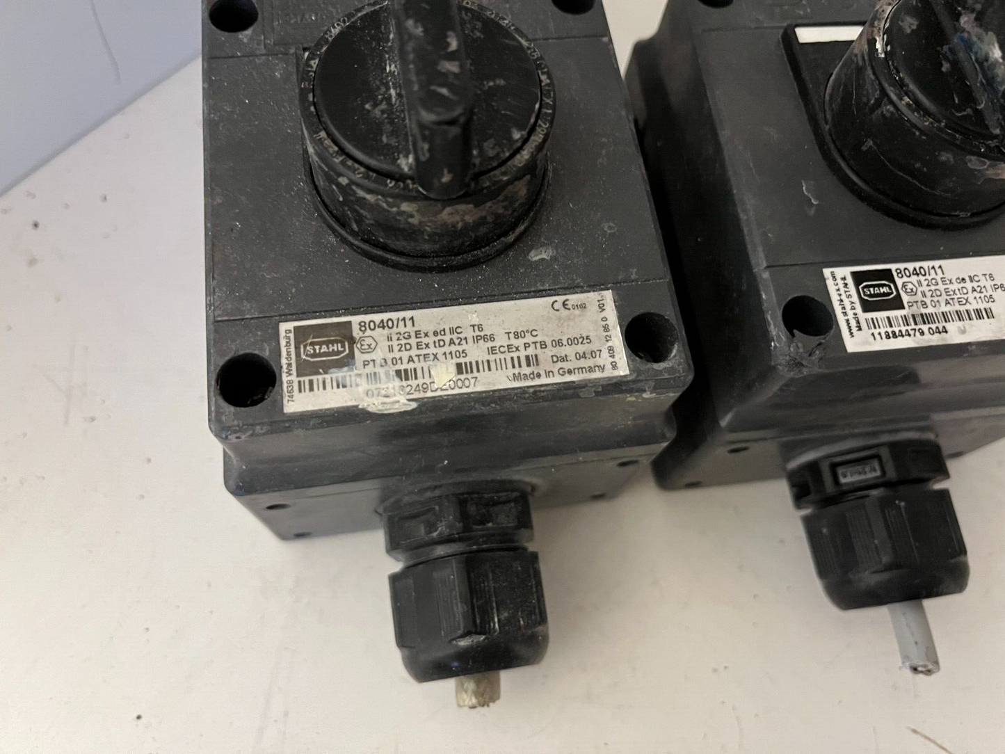 2x R. STAHL 8040/11 Explosion-Proof Rotary Switches - 500V AC - IP66 - Used