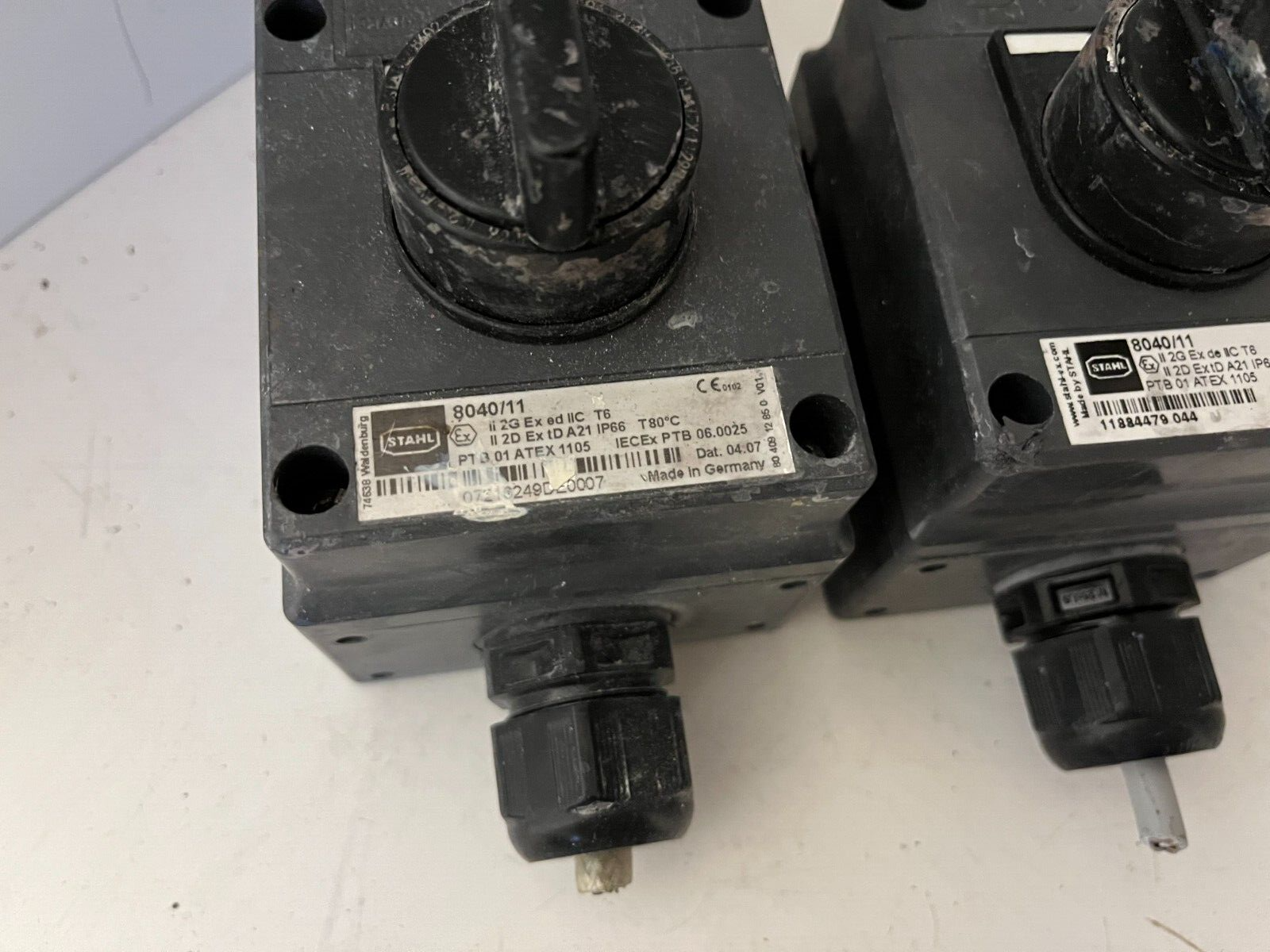 2x R. STAHL 8040/11 Explosion-Proof Rotary Switches - 500V AC - IP66 - Used