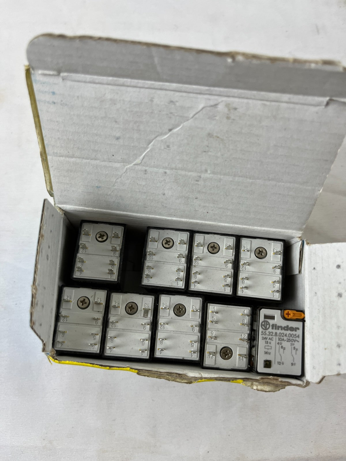 Lot of 9x Finder 55.32.8.024.0054 Plug-In Relays 24V AC DPDT 10A New NOS