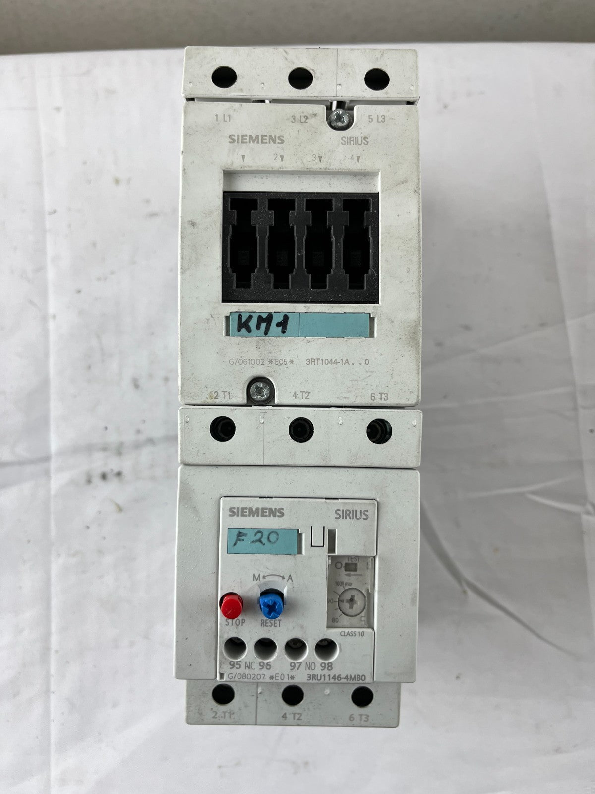 Siemens 3RT1044-1AP00 Contactor + 3RU1146-4MB0 Overload Relay 65A 30kW 230V Coil