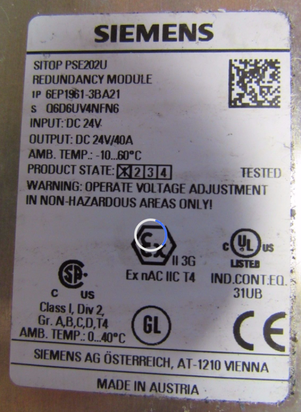 Siemens SITOP PSE202U Redundancy Module 6ep1961-3ba21