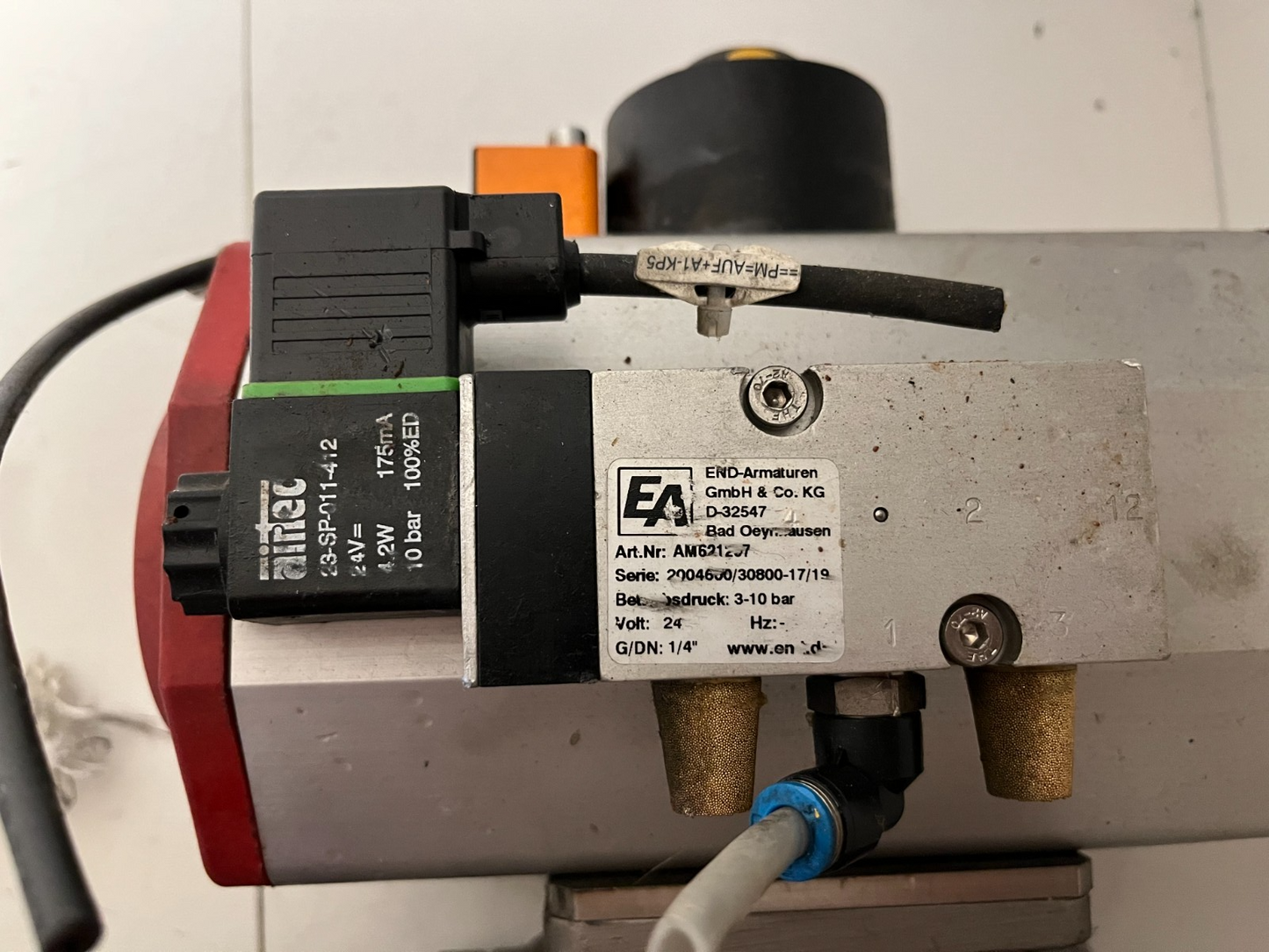 END-Armaturen ZD311567 DN50 Ball Valve Pneumatic Actuator Airtec Solenoid Used