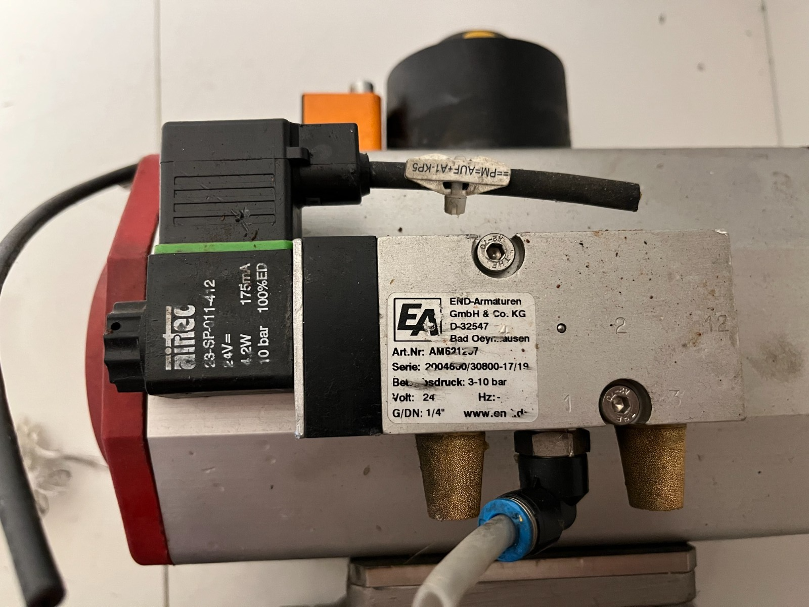 END-Armaturen ZD311567 DN50 Ball Valve Pneumatic Actuator Airtec Solenoid Used