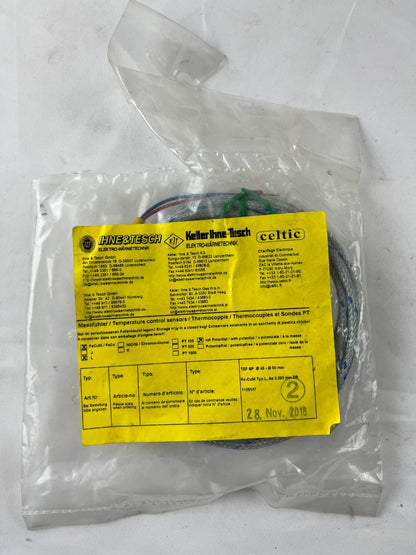Ihne & Tesch TEF SP Thermocouple Type L Ø40‑60 mm Pipe Clamp Sensor 2m Cable